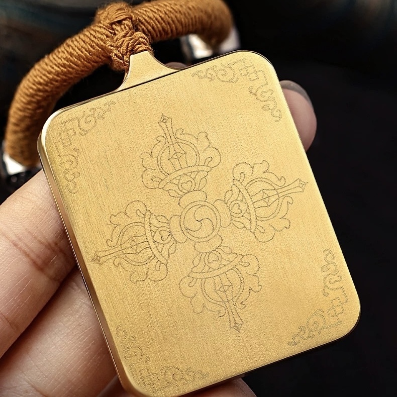 Tibet Hand-Painted Zakiram Thangka Pendant