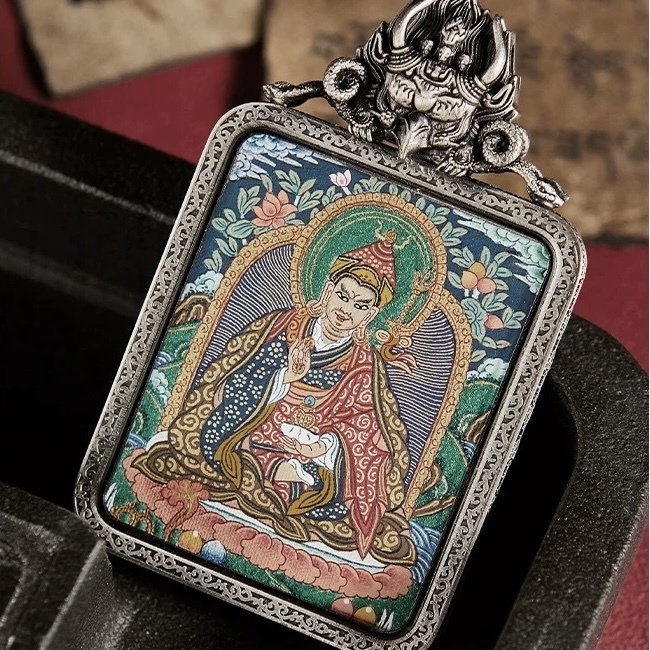 Hand-Painted Padmasambhava Thangka Pendan
