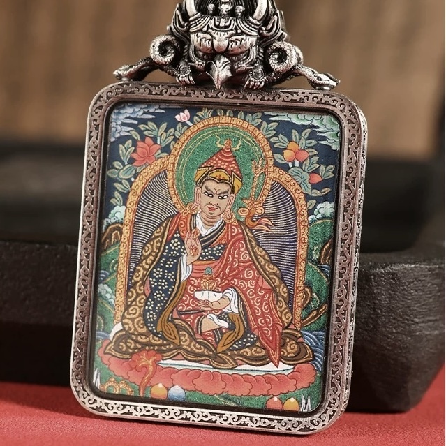 Hand-Painted Padmasambhava Thangka Pendan