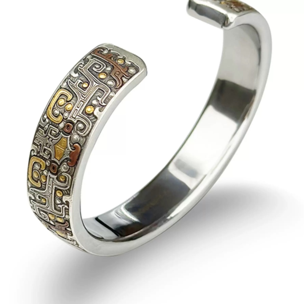 Taotie Carved Meteorite Bangle