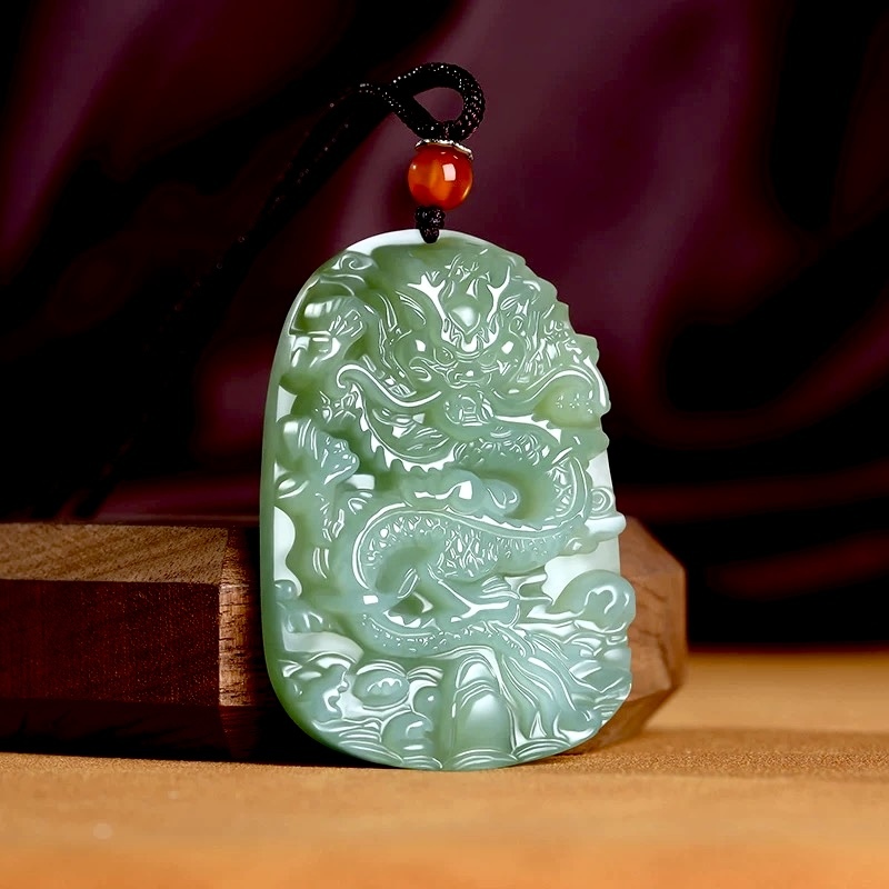 Xinjiang Hetian Jade Pendant - Dominant Dragon Token