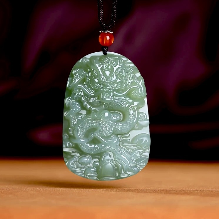 Xinjiang Hetian Jade Pendant - Dominant Dragon Token