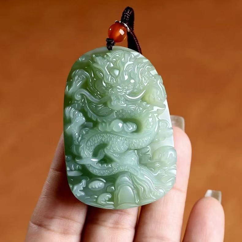 Xinjiang Hetian Jade Pendant - Dominant Dragon Token