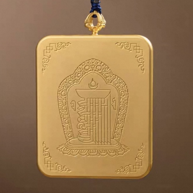 Medicine Buddha Thangka Pendant for Peace and Physical & Mental Wellness Blessing