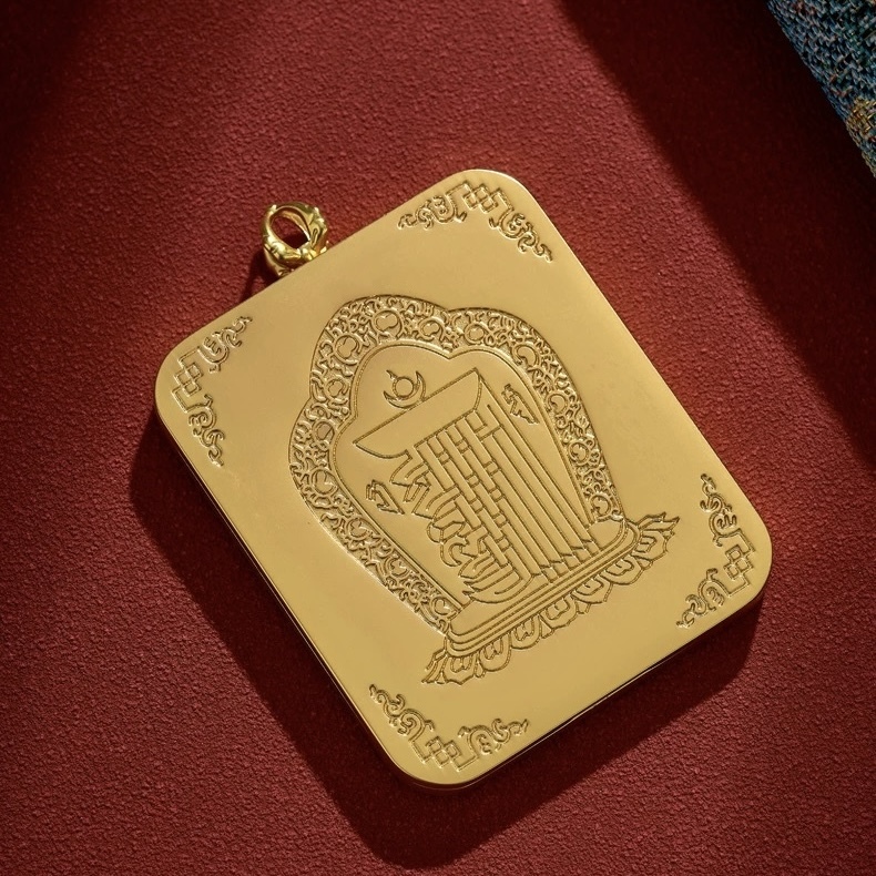 Tibetan Style Mahasthamaprapta Bodhisattva Thangka Pendant