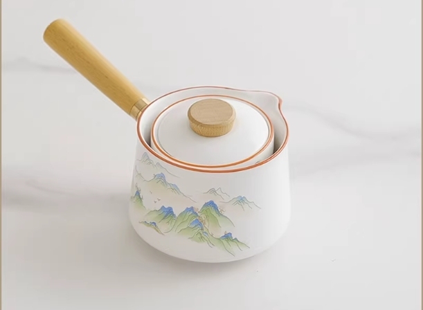Minimalist Landscape Portable Side-Handle Gaiwan Tea Set