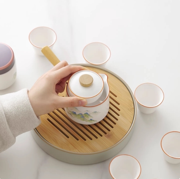 Minimalist Landscape Portable Side-Handle Gaiwan Tea Set