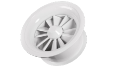 Aluminum swirl diffuser for HVAC system, ceiling mount