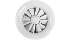 Round aluminum swirl diffuser, adjustable airflow control