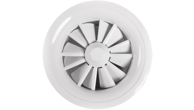 Round aluminum swirl diffuser, adjustable airflow control