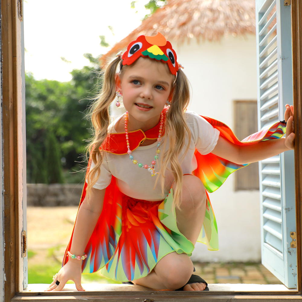 Mother Daughter Butterfly Cape Costume Set, Girls Fairy Dress Up Outfit for Birthday, Halloween & Photoshoot