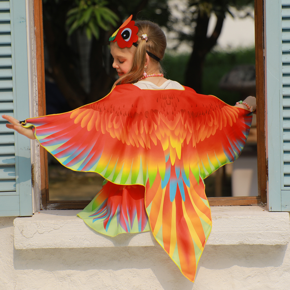 Mother Daughter Butterfly Cape Costume Set, Girls Fairy Dress Up Outfit for Birthday, Halloween & Photoshoot