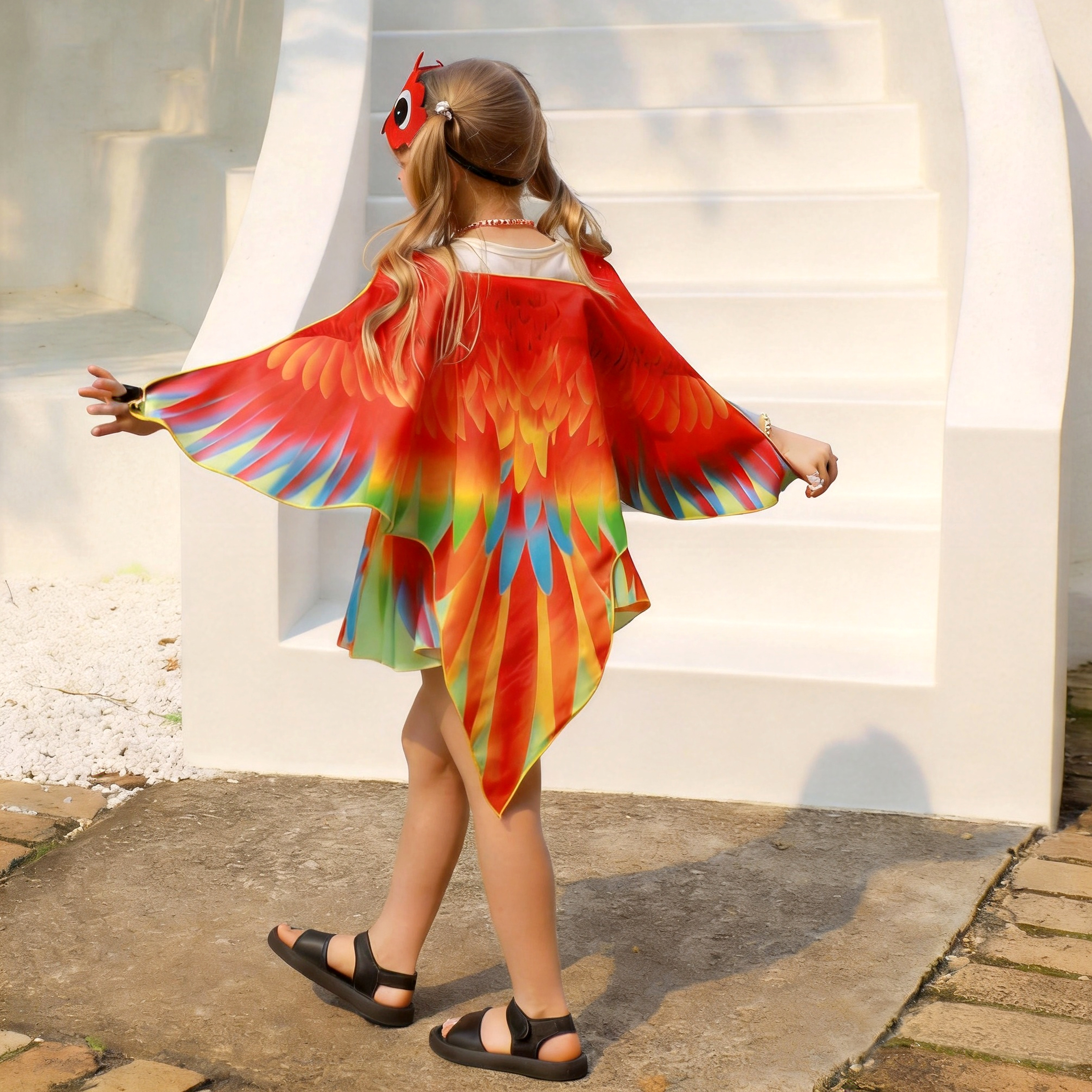 Mother Daughter Butterfly Cape Costume Set, Girls Fairy Dress Up Outfit for Birthday, Halloween & Photoshoot
