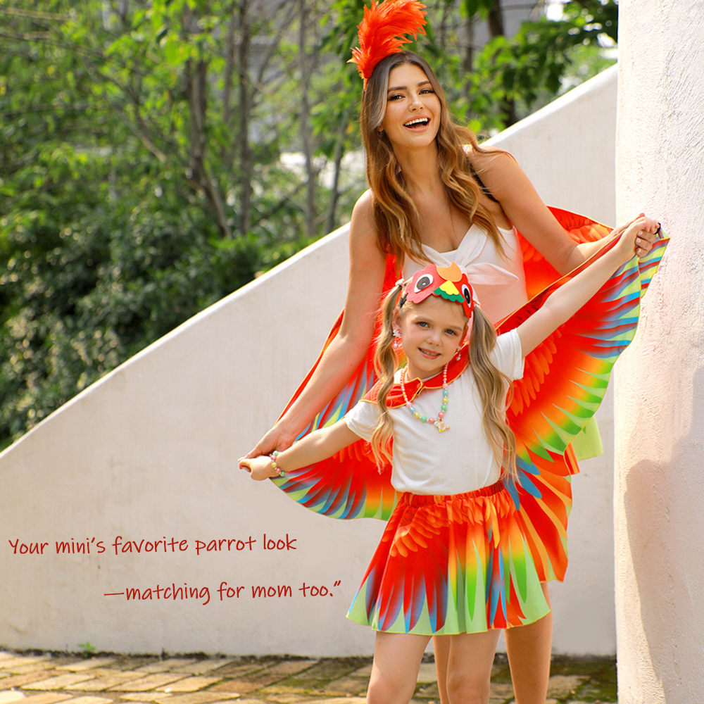 Mother Daughter Butterfly Cape Costume Set, Girls Fairy Dress Up Outfit for Birthday, Halloween & Photoshoot