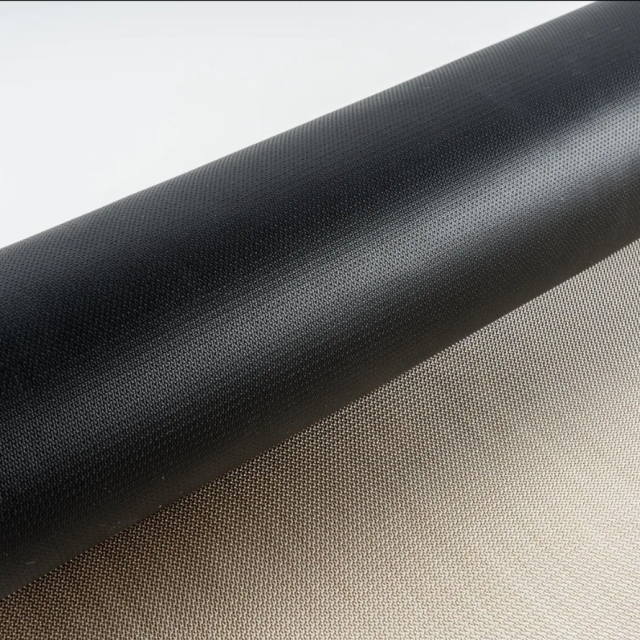 heat cleaned fiberglass cloth black silicone coated 