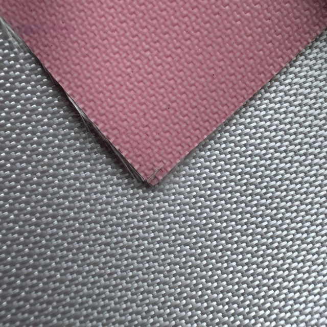 pink color silicone coated glass fabric single sided