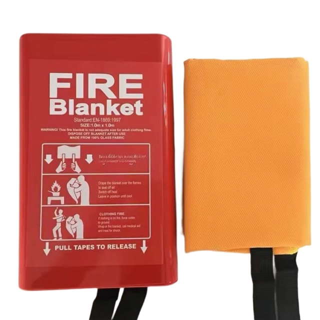 480gsm orange silicone coated fiberglass fire blanket