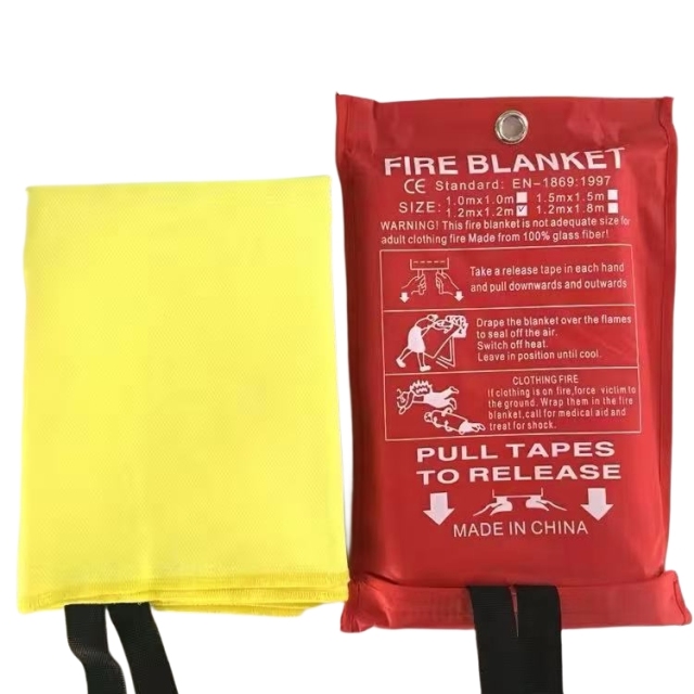 480gsm orange silicone coated fiberglass fire blanket