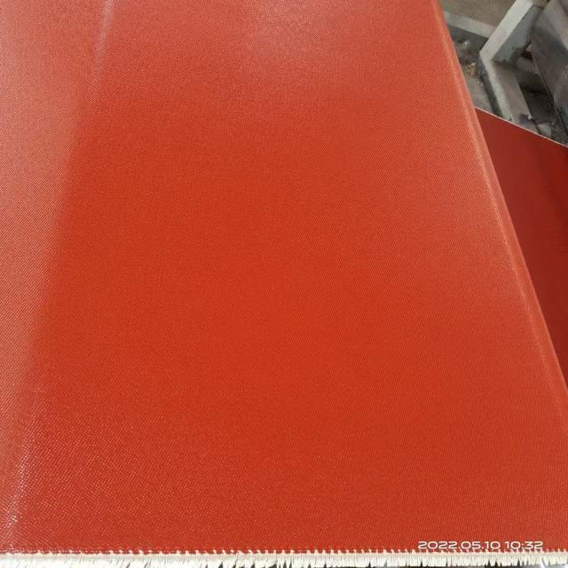 red silicone rubber coated high silica glass fiber fabric 