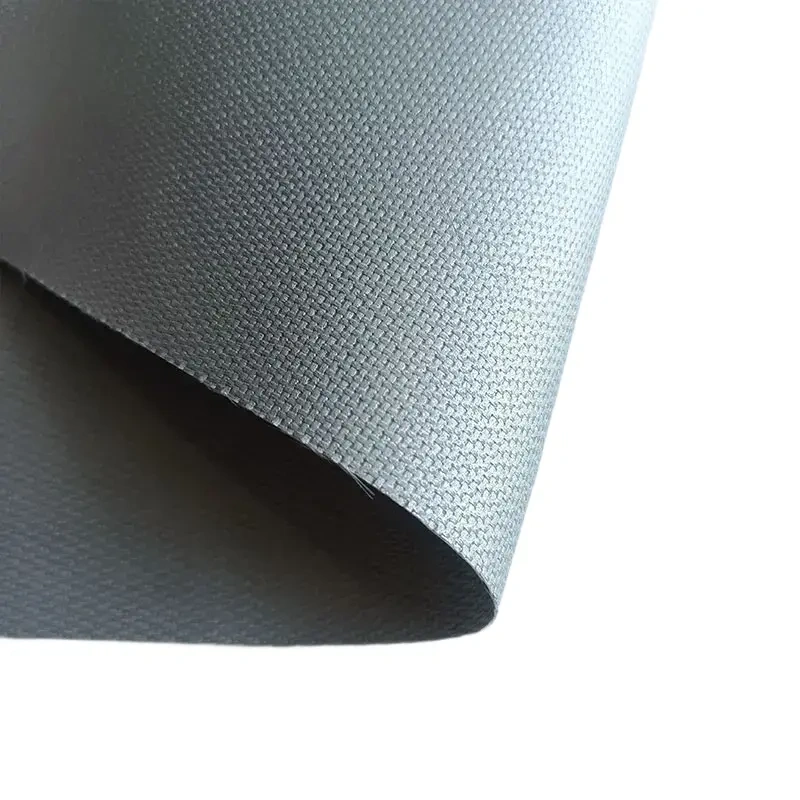 560gsm double sided siliocne coated fiberglass fabric in grey color 