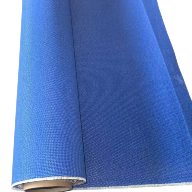 blue colour polyurethane coated fiberglass fabric with wire inserts