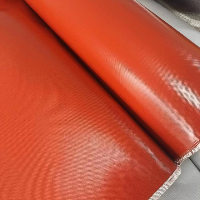 330g red silicone coated plain weave glass fabric style 7628