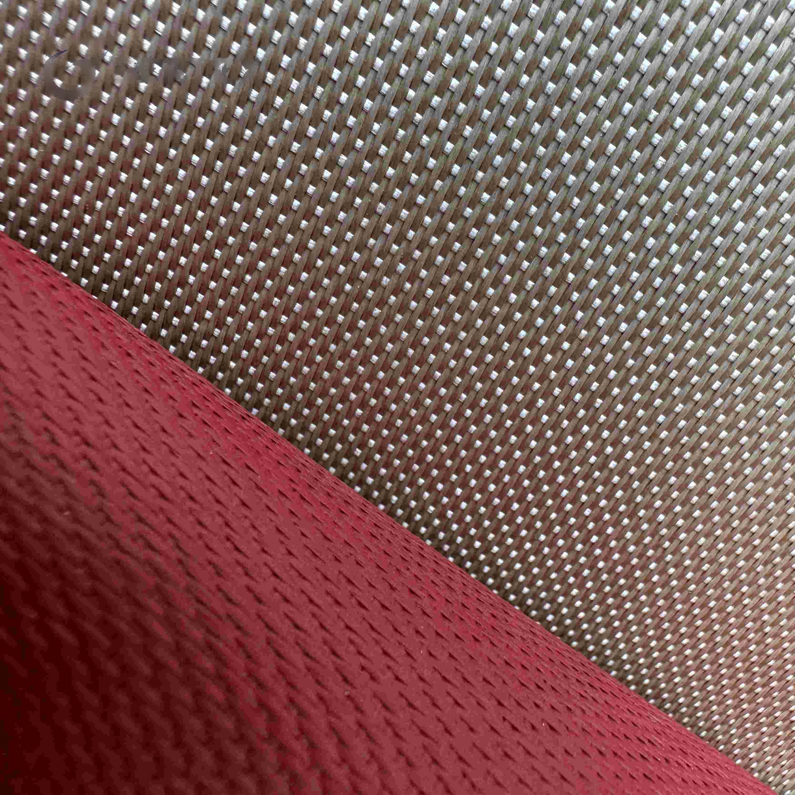 red silicone coated heat cleaned fiberglass fabric