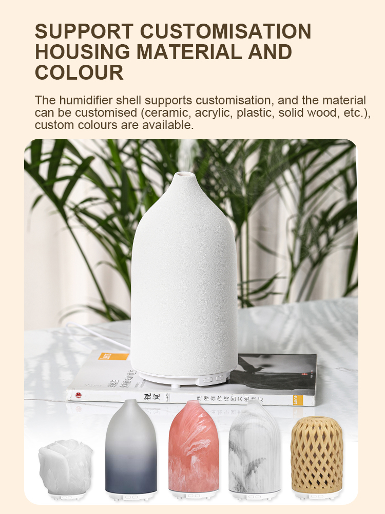 500ml Large Ceramic Stone Diffuser for Essential Oils, Handmade Ultrasonic Aromatherapy Cool Mist Humidifier