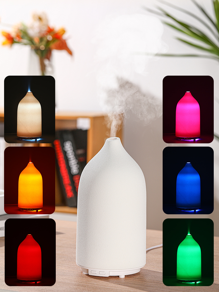 500ml Large Ceramic Stone Diffuser for Essential Oils, Handmade Ultrasonic Aromatherapy Cool Mist Humidifier
