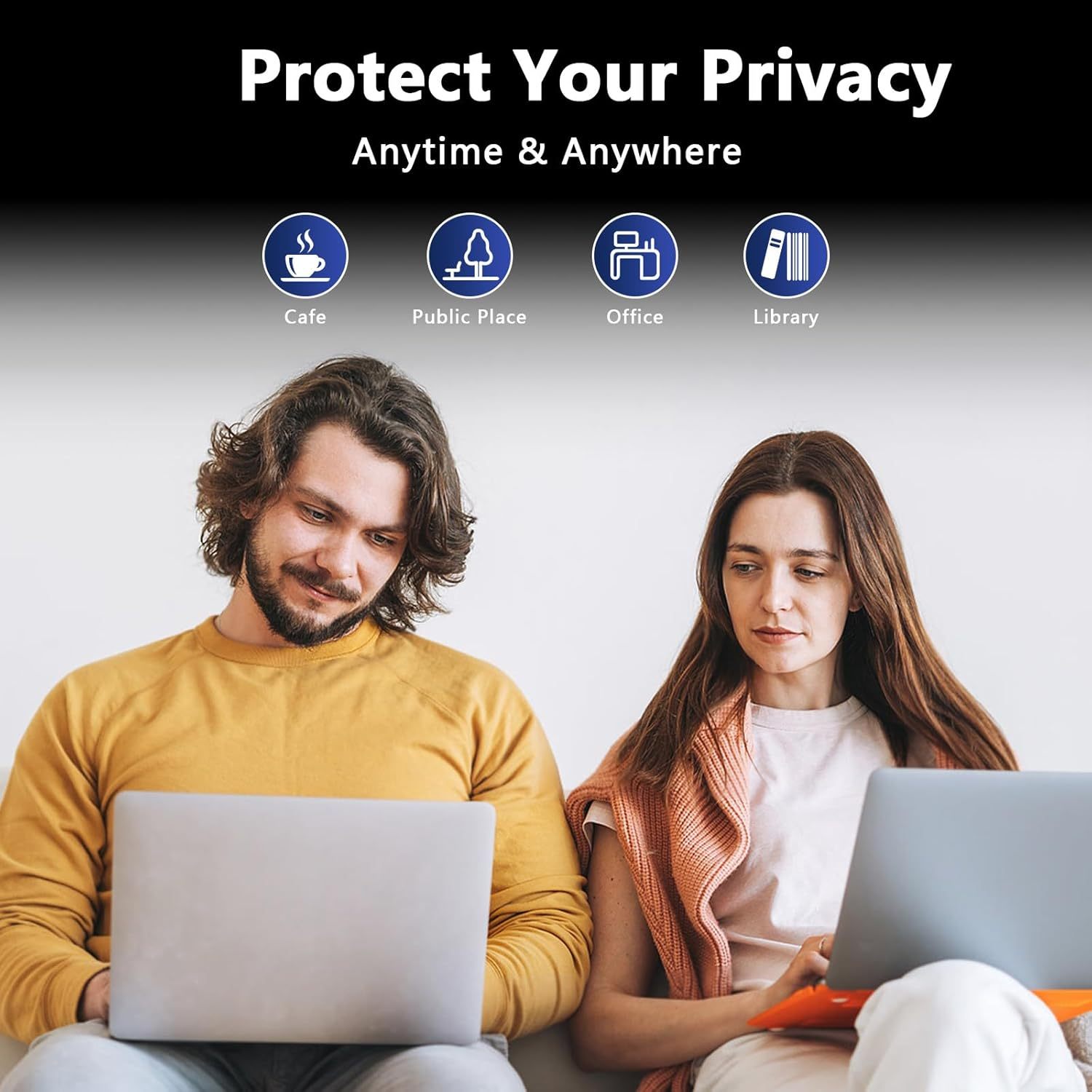 Magnetic Privacy Screen for Macbook Pro 16 Inch (2021-2024, M1, M2, M3, M4), Removable Anti Glare Blue Light Macbook Pro Screen Protector, 360° Anti Spy and Easy Install Shield