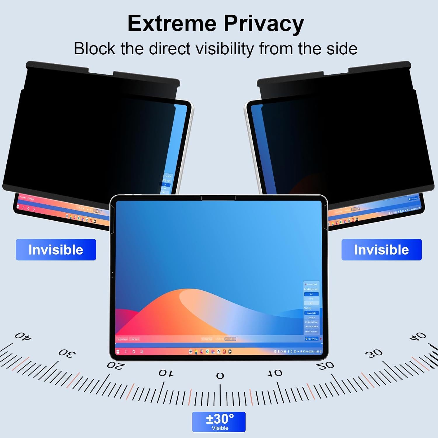 360° Magnetic Privacy Screen for MacBook Air 13.6 Inch (2022-2025, M2/M3/M4), Removable Screen Protector with Webcam Cover to Anti Glare Blue Light 13.6 Inch Privacy Screen Shield