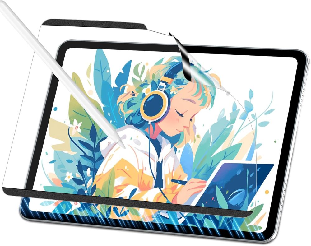 for iPad Air 11 Inch M2 Paper-Feel Magnetic Screen Protector 2024, Write and Draw Like on Paper, Detachable and Reusable, Compatible with Tempered Film, Matte Finish
