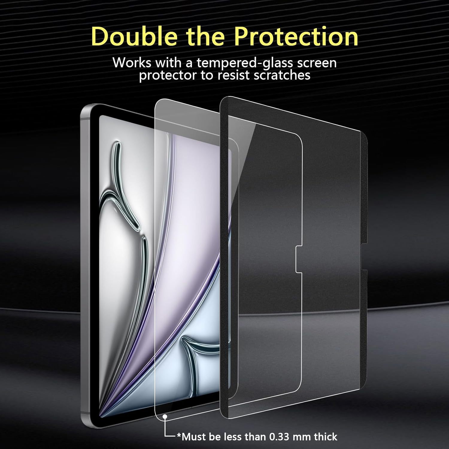 for iPad Air 11 Inch M2 Paper-Feel Magnetic Screen Protector 2024, Write and Draw Like on Paper, Detachable and Reusable, Compatible with Tempered Film, Matte Finish