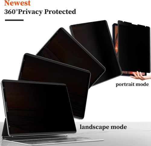 Mamol Upgrade 360° Privacy Screen Protector for Apple iPad Pro 13 inch 7th M4 2024/ 8th M5 2025, Magicsuction 4-Way Anti Spy Glare Blue Light Filter, High Sensitive/Bubble Free/Reusable