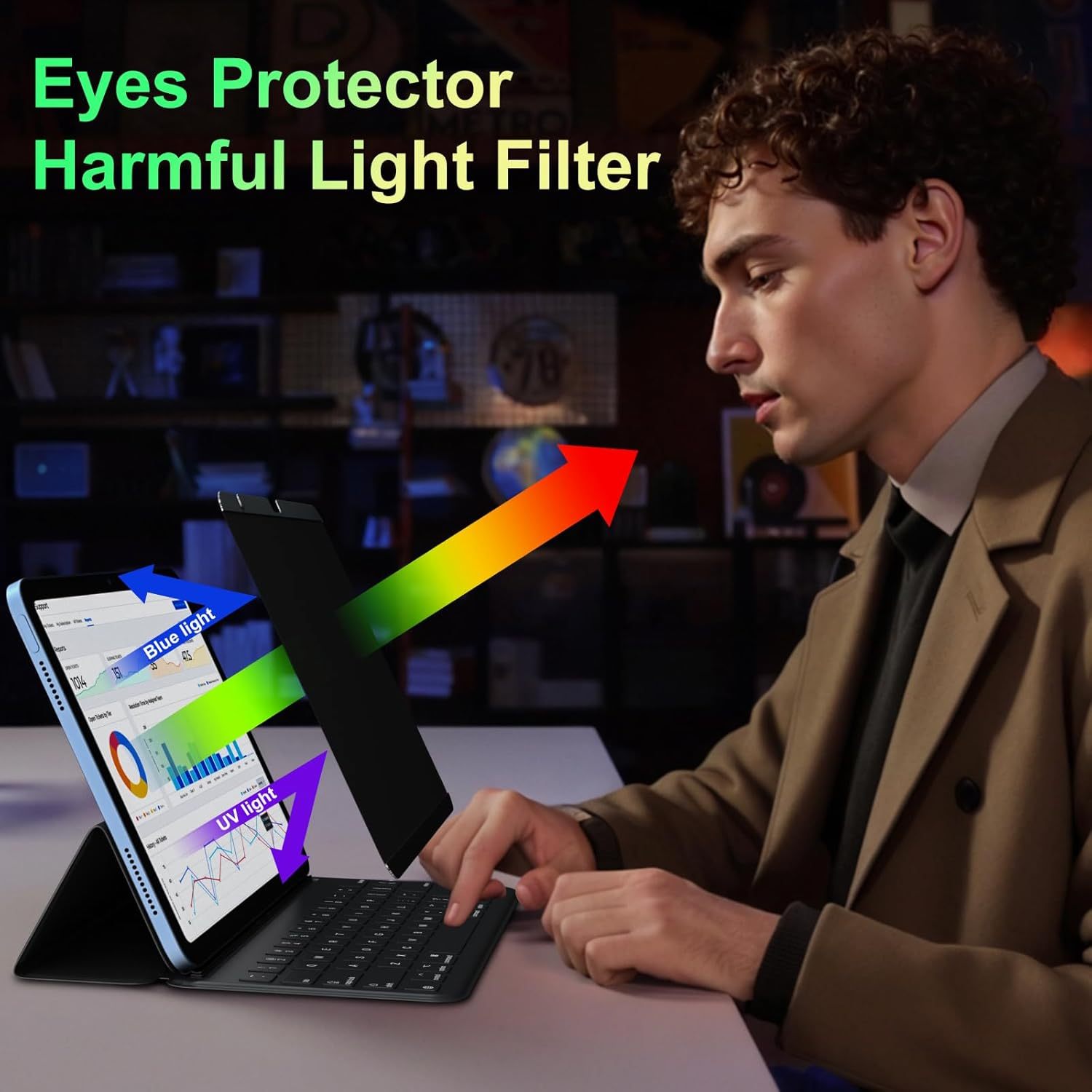 360°Magnetic Privacy Screen for iPad 11th/10th Generation(10.9 Inch, 2022-2025), Removable Anti Blue Light Glare Spy Private Filter, High Sensitive Bubble-Free Easy Install Security Screen Protector