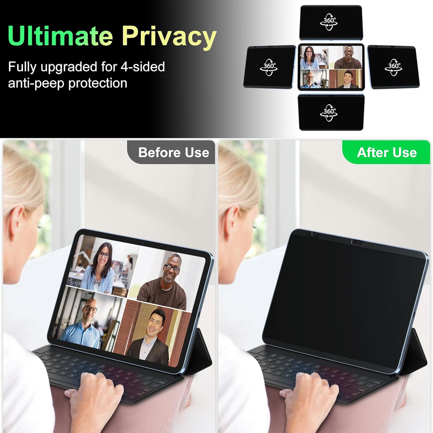 Removable magnetic screen protector for a 2022 to 2025 iPad
