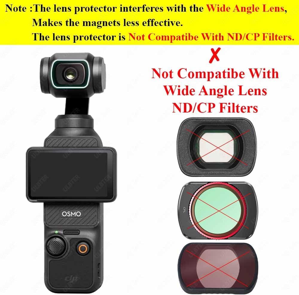 Lens Screen Protector for DJI Osmo Pocket 3 [2+2Pack], Tempered Glass Cover 0.3mm 9H Hardness Anti-Scrach Anti-Bubble