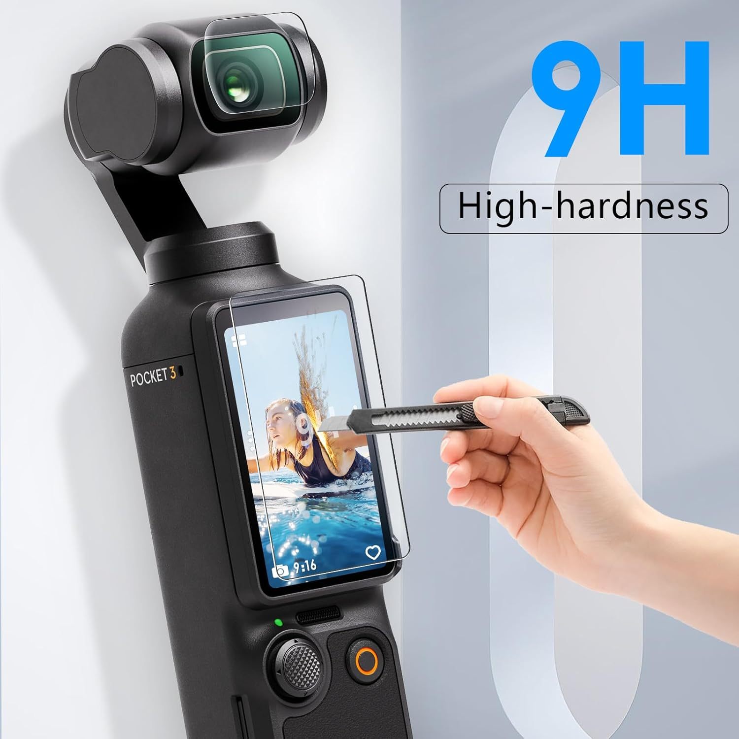 Dual Lens Protector + Dual LCD Screen Protector Compatible with DJI Osmo Pocket 3 / DJI Pocket 3 OP3 Tempered Glass Screen Protector Accessories 9H Hardness Touch-Sensitive Full-Screen Protection