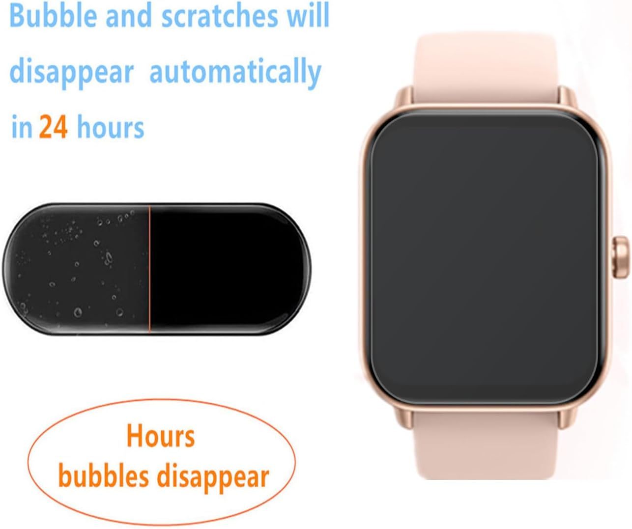 Screen Protector For IDW13 / IDW15 / IDW19 Smart Watch 1.8" (6 PACK) Full Coverage Clear TPU Film Compatible for aeac/Fitpolo/Quican SmartWatch