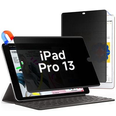 Mamol Upgrade 360° Privacy Screen Protector for Apple iPad Pro 13 inch 7th M4 2024/ 8th M5 2025, Magicsuction 4-Way Anti Spy Glare Blue Light Filter, High Sensitive/Bubble Free/Reusable