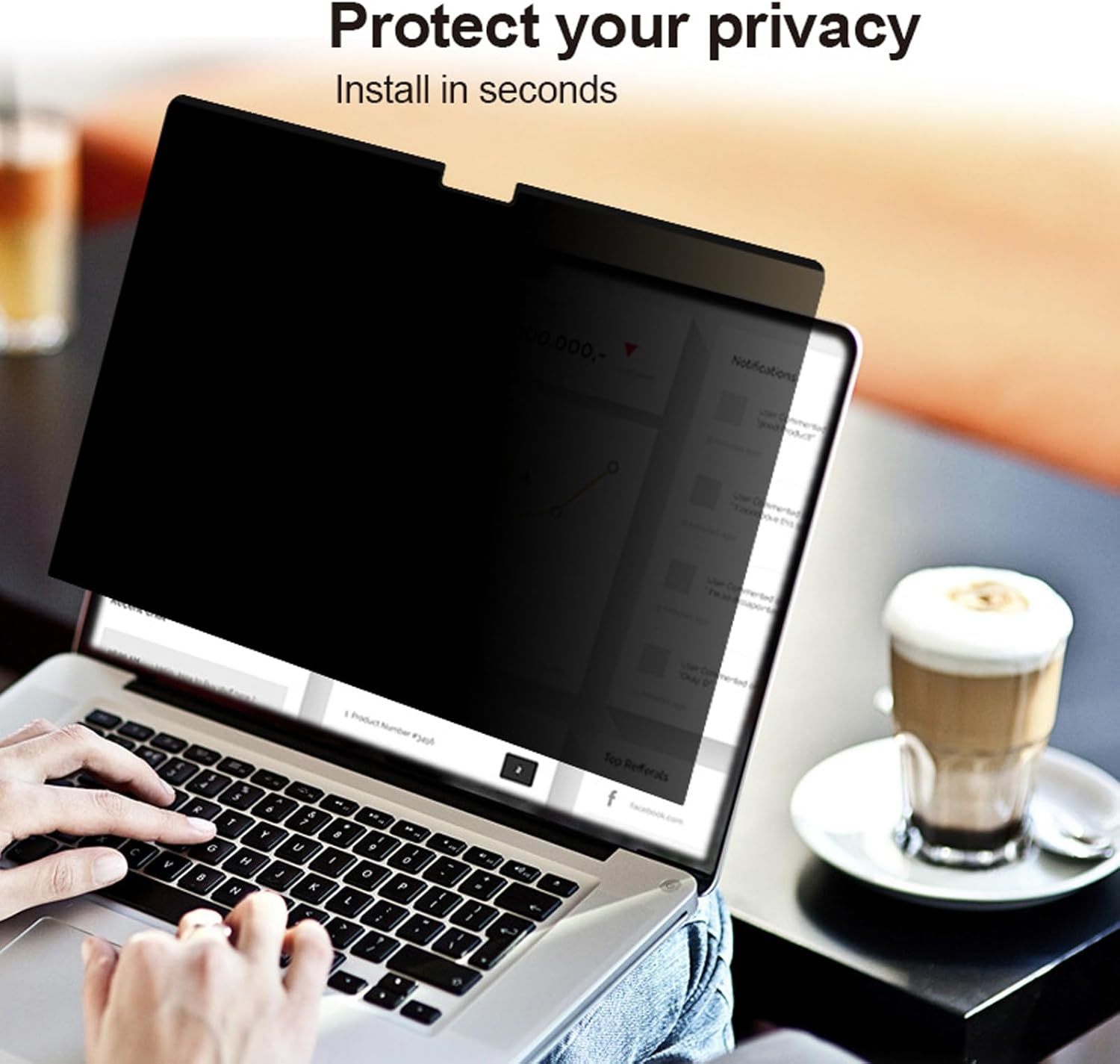 Laptop Privacy Screen for MacBook Air 15 Inch (2023, M2 Chip) - A2941,Removable Computer Screen Privacy Shield for Mac Pro 15.3" Laptop