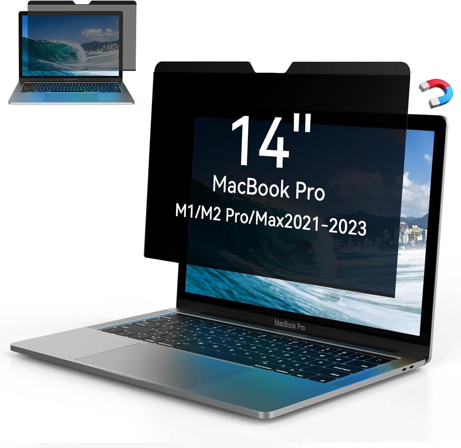 Yamaya Laptop Privacy Screen Magnetic MacBook Pro 14 inch 2021~2023 (M1 Pro/M1 Max/M2 Pro / M2 Max A2779/A2442),Magnetic Removable Computer Screen Privacy Shield for Mac 14Inch