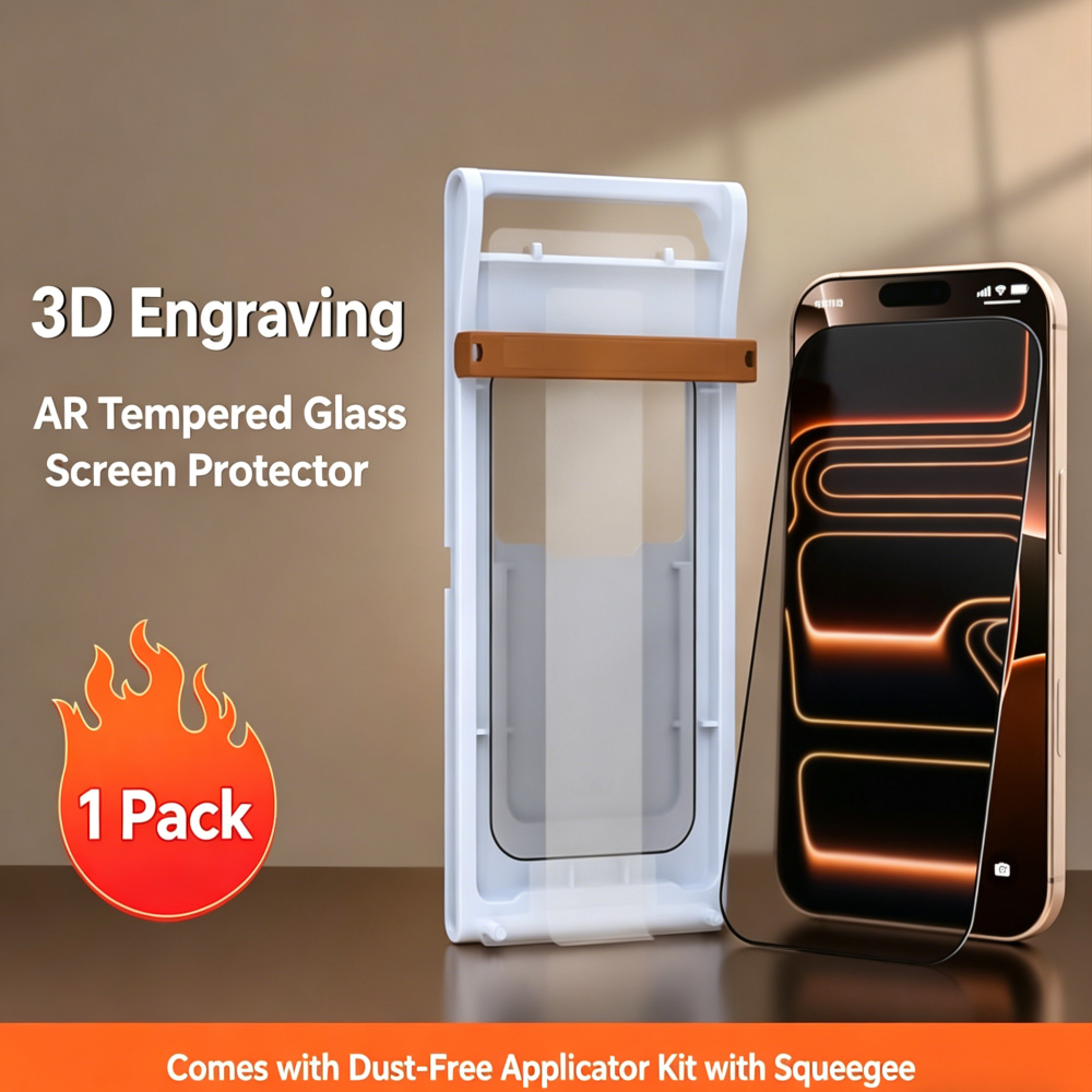 LUSA DESIGN HD Anti-Reflective Screen Protector for iPhone 16 Pro/17– Auto Dust-Elimination