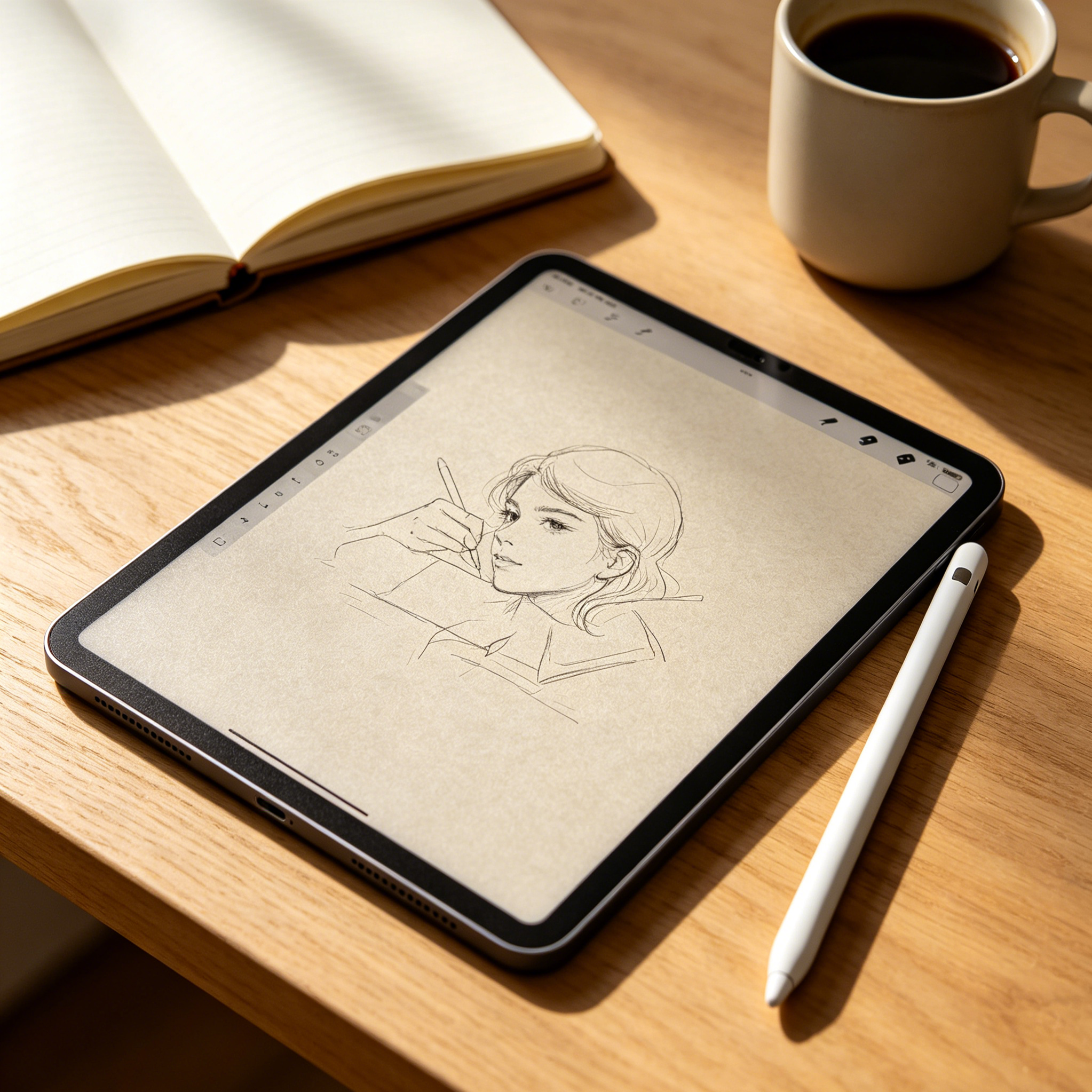 LUSA DESIGN Paper-Feel Tempered Glass for iPad Air 11" (2026-2024) | Matte Anti-Glare, 9H Hardness, Easy Install.