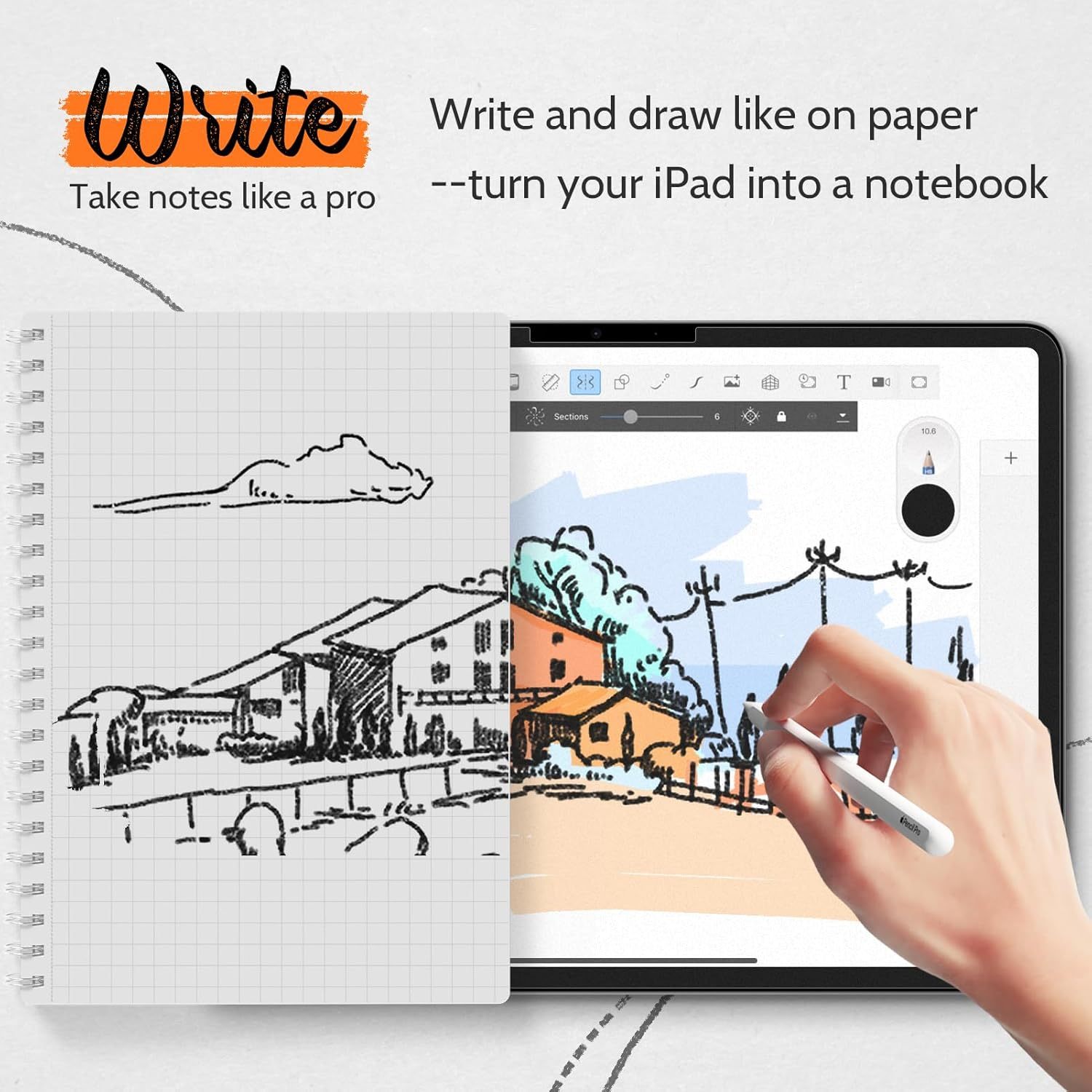 LUSA DESIGN (Anti-Reflection (AR)) HD Glass Privacy Screen Protector for iPad 11th（A16/10th) Gen