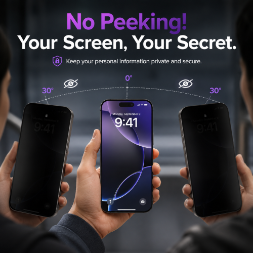 LUSA DESIGN Anti Spy Best 360 Degree Privacy Screen Protector for iPhone 15/16/17-Dust free without bubbles
