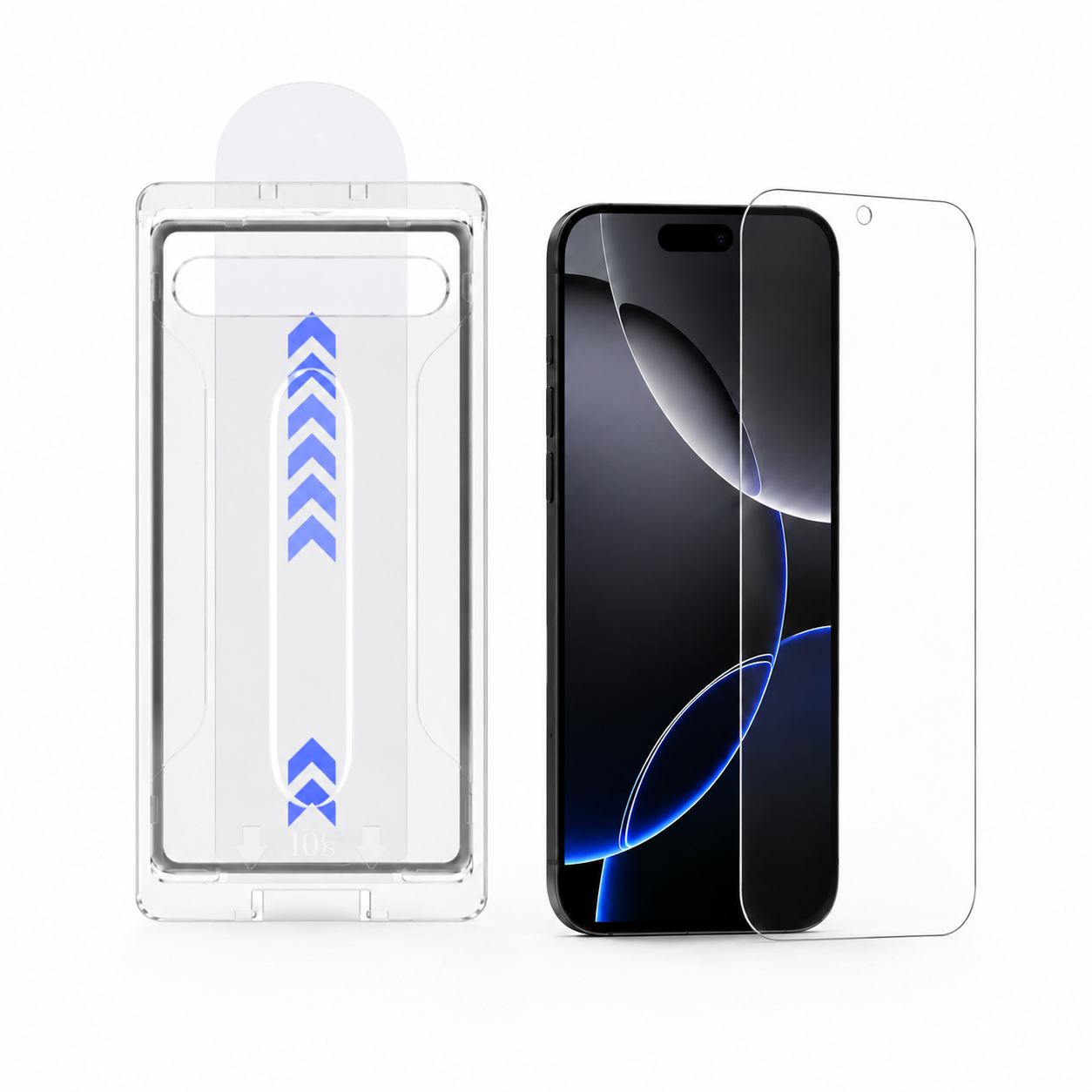Dust-free installation tray for an iPhone screen protector