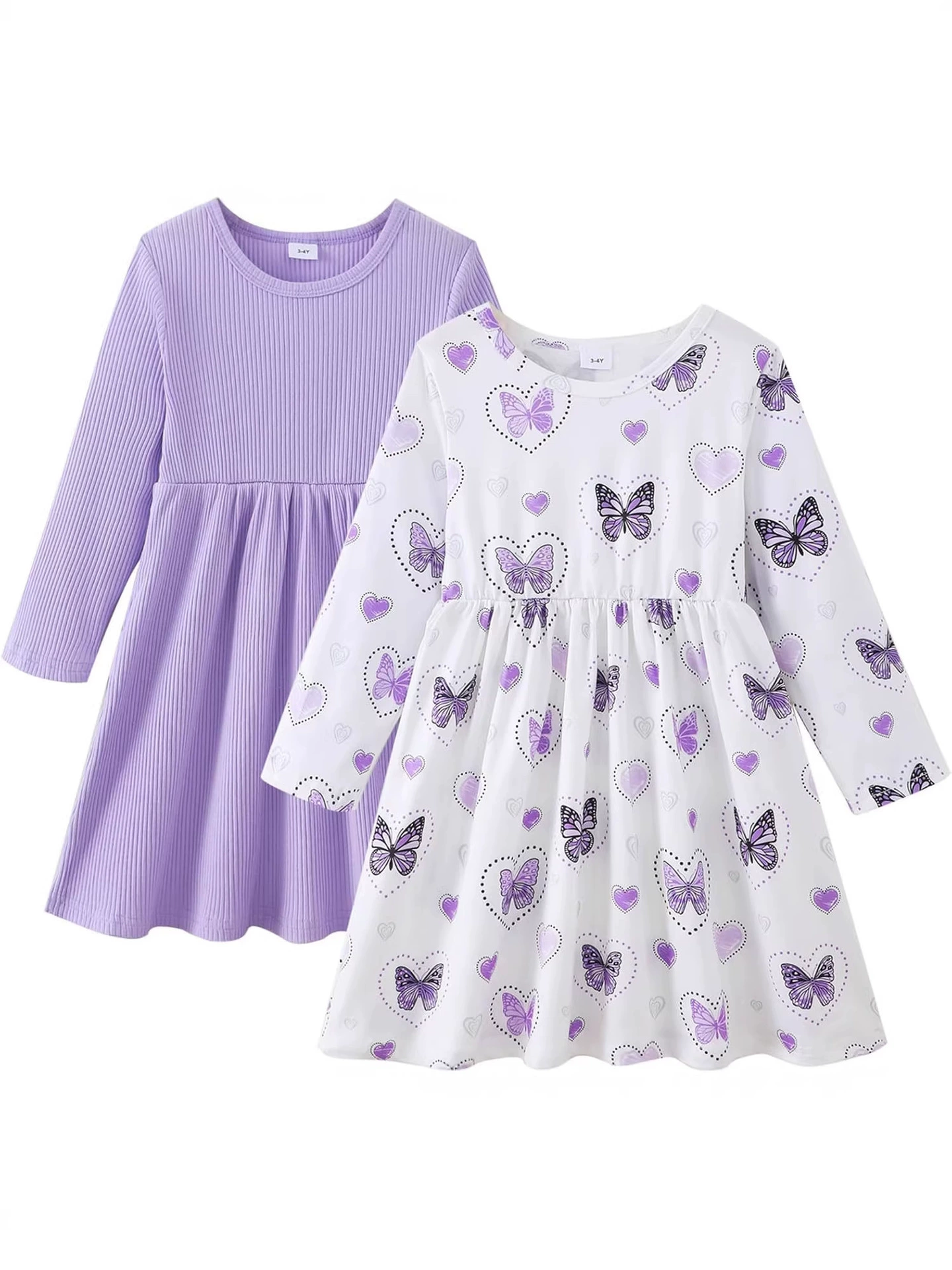Girls Long Sleeve Fall Winter Midi Dress