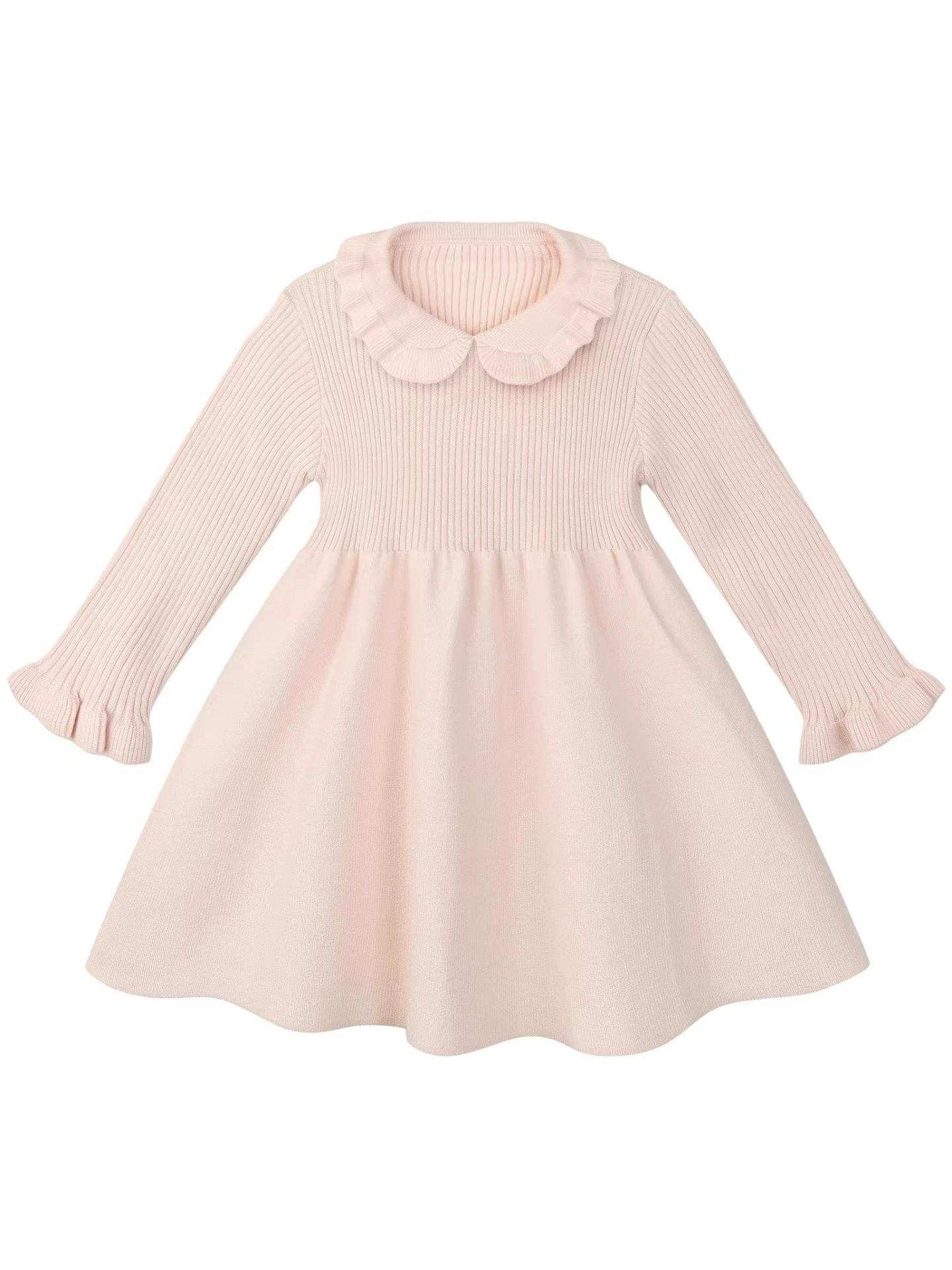 Kids girls short sleeve crew neck smocking embroidery dress