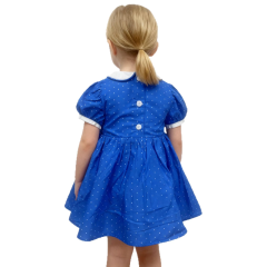 Spring/Summer printed dot smocking woven dress